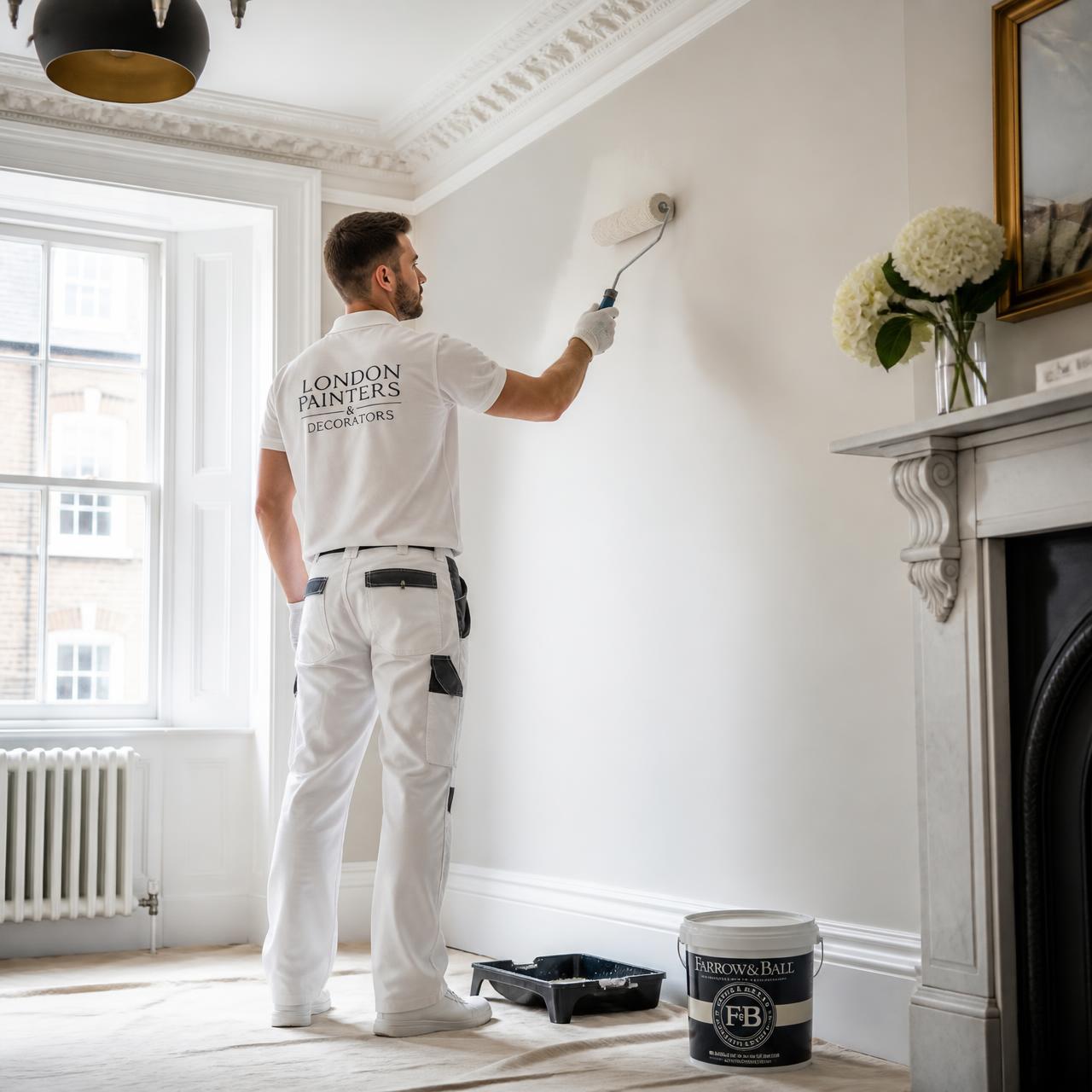 Professional decorator at work